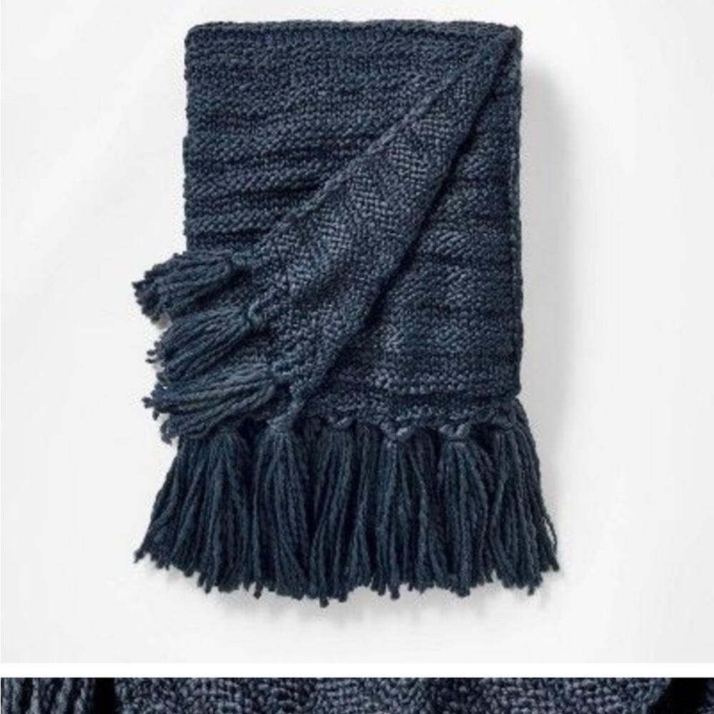 Threshold Studio McGee 60x50" Raised Stripe Chunky Navy
